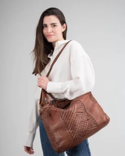 Clearance BIBA Leather Handbag Mcbee Tan