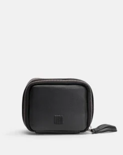 Clearance BIBA Leather Pencil Case Luxury Black