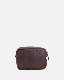 Discount BIBA Leather Pencil Case Springfield Dark Brown