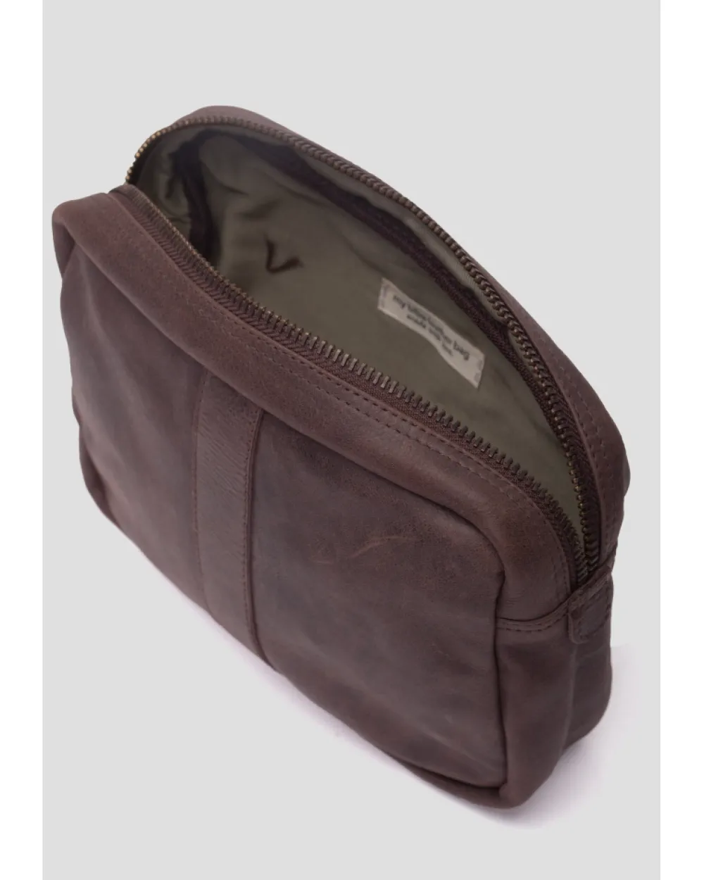Discount BIBA Leather Pencil Case Springfield Dark Brown