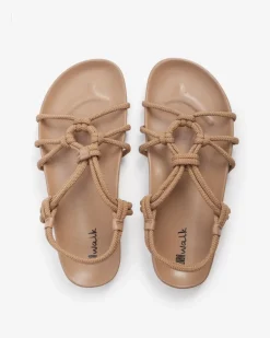 Fashion BIBA Leather Sandal Art Deco Taupe