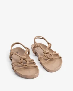 Fashion BIBA Leather Sandal Art Deco Taupe