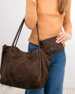 Best BIBA Leather Shoulder Bag Corwin Dark Brown
