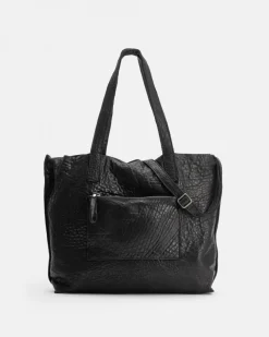 Fashion BIBA Leather Shoulder Bag Sylva Black