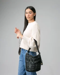 Clearance BIBA Leather Shoulder Bag Beekman Black