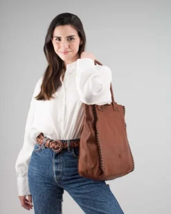 Outlet BIBA Leather Shoulder Bag Portland Tan