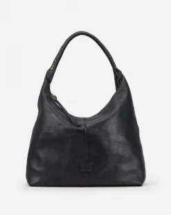 Fashion BIBA Leather Shoulder Bag Leary Black