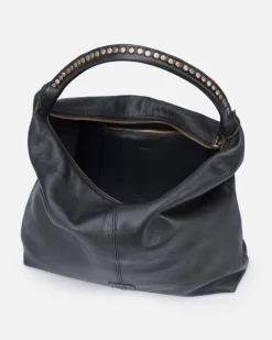 Fashion BIBA Leather Shoulder Bag Leary Black