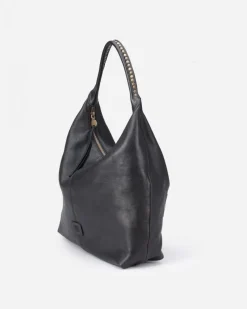 Fashion BIBA Leather Shoulder Bag Leary Black