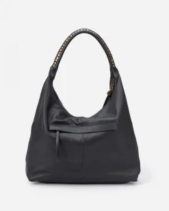 Fashion BIBA Leather Shoulder Bag Leary Black