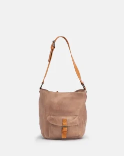 Sale BIBA Leather Shoulder Bag Silverton Tan