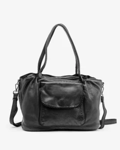 Clearance BIBA Leather Shoulder Bag Winona Black