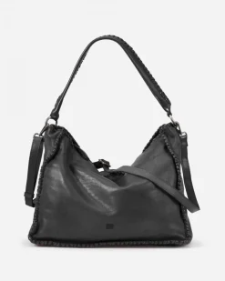 Fashion BIBA Leather Shoulder Bag Winona Black