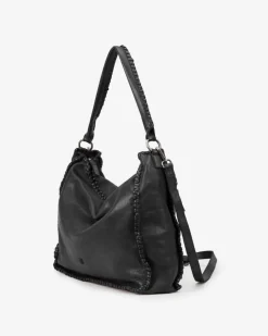 Fashion BIBA Leather Shoulder Bag Winona Black