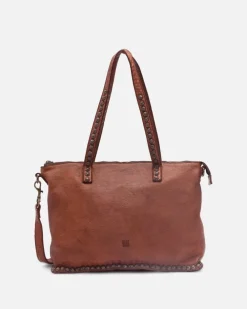 Hot BIBA Leather Shoulder Bag Portland Tan