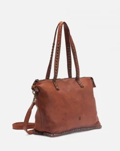 Hot BIBA Leather Shoulder Bag Portland Tan