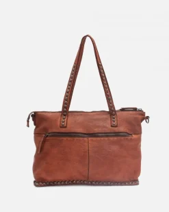 Hot BIBA Leather Shoulder Bag Portland Tan