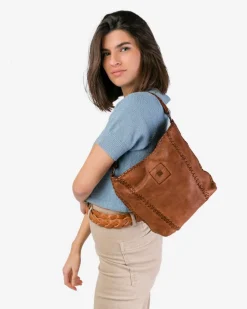 Sale BIBA Leather Shoulder Bag Shamrock Tan