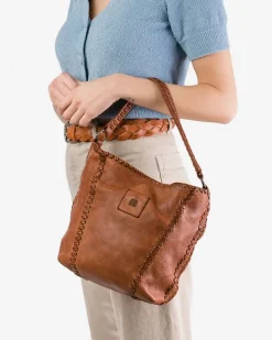 Sale BIBA Leather Shoulder Bag Shamrock Tan