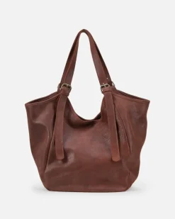 Fashion BIBA Leather Shoulder Bag Destin Tan