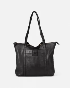 New BIBA Leather Shoulder Bag Boston Black