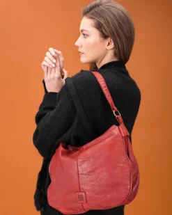 Hot BIBA Leather Shoulder Bag Boston Black