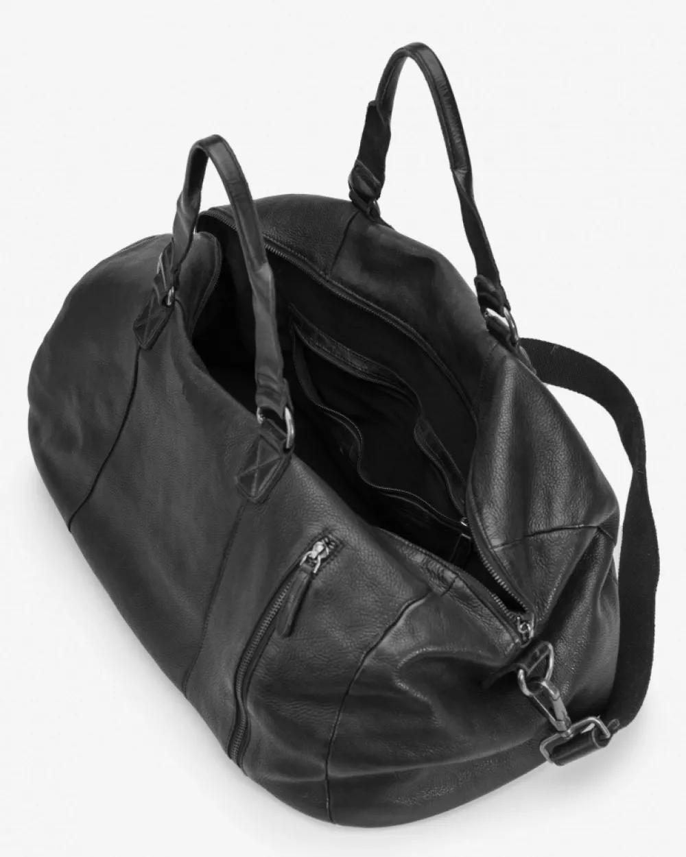 Hot BIBA Leather Travel Luggage Gary Black