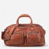 Outlet BIBA Leather Travel Luggage Stuart Tan