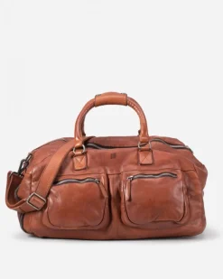 Outlet BIBA Leather Travel Luggage Stuart Tan