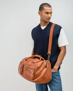 Outlet BIBA Leather Travel Luggage Stuart Tan