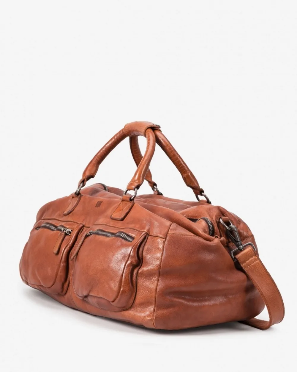 Outlet BIBA Leather Travel Luggage Stuart Tan