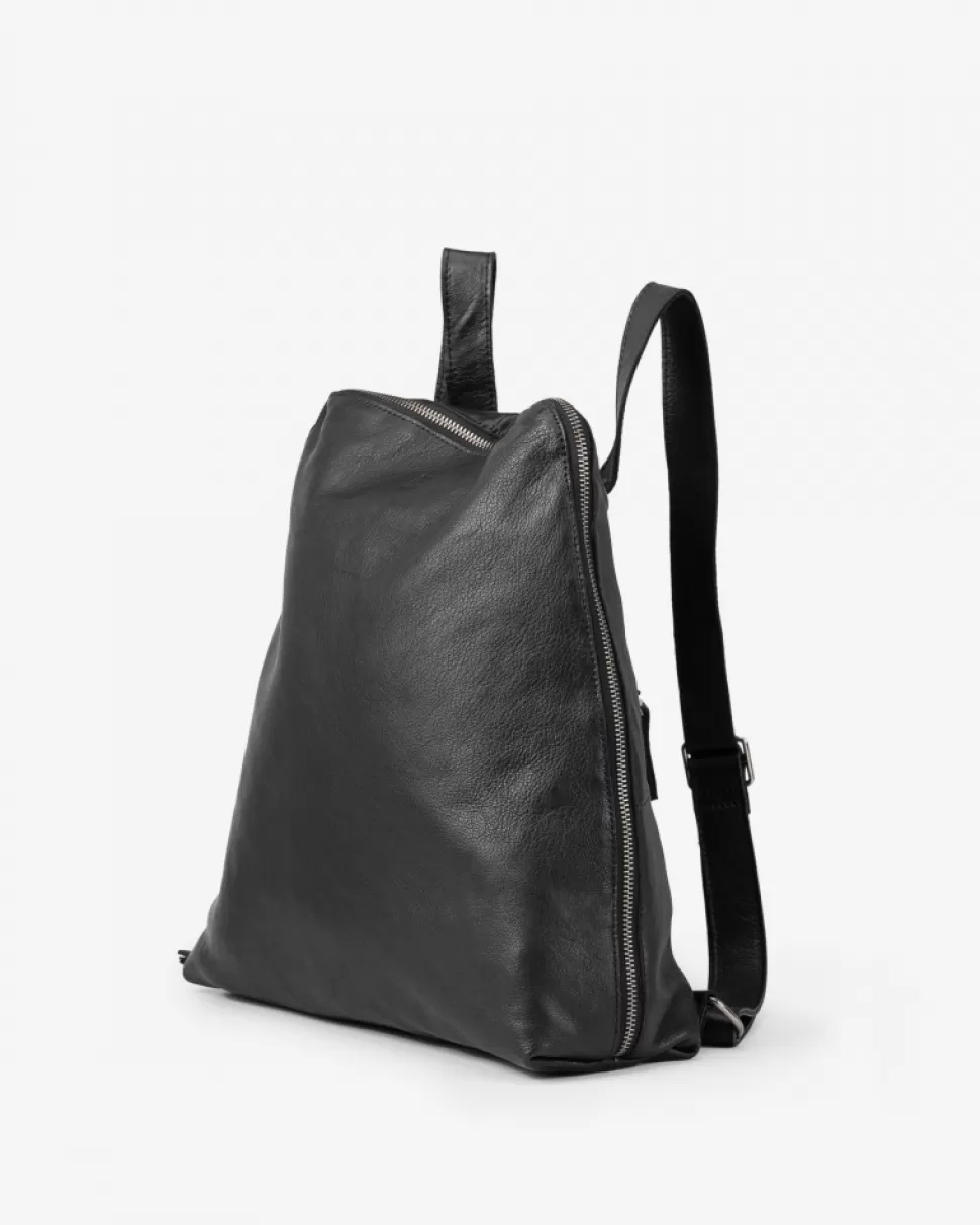 BIBA Leather Backpack Out Black Fashion