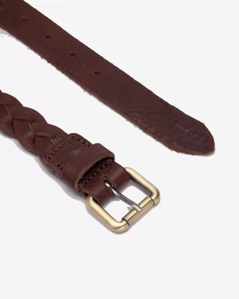 BIBA Leather Belt Hudson River Dark Brown Cheap