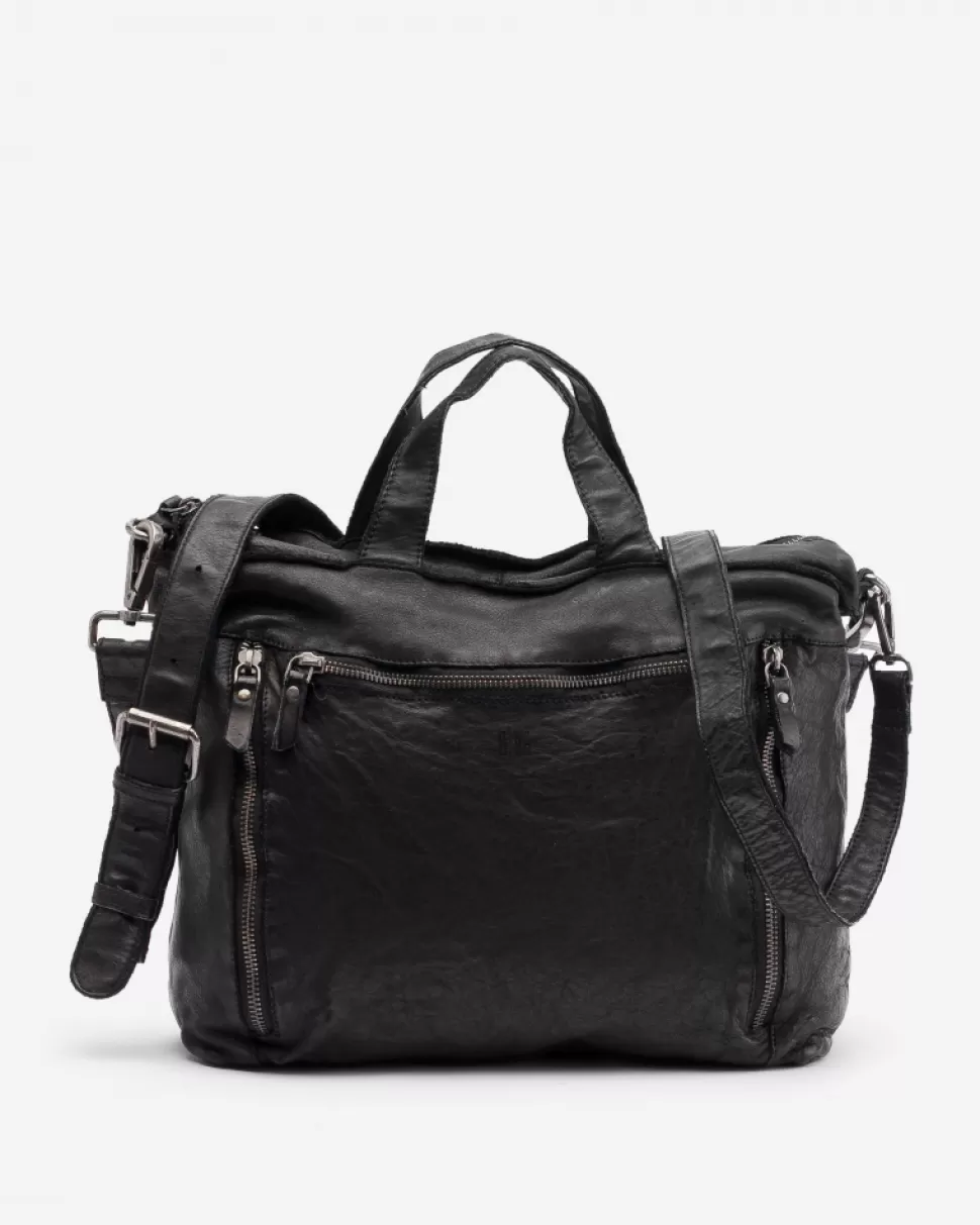 BIBA Leather Handbag Greenville Black Fashion