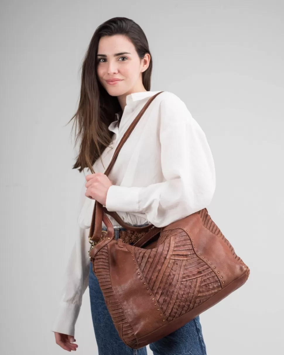 BIBA Leather Handbag Mcbee Tan Clearance