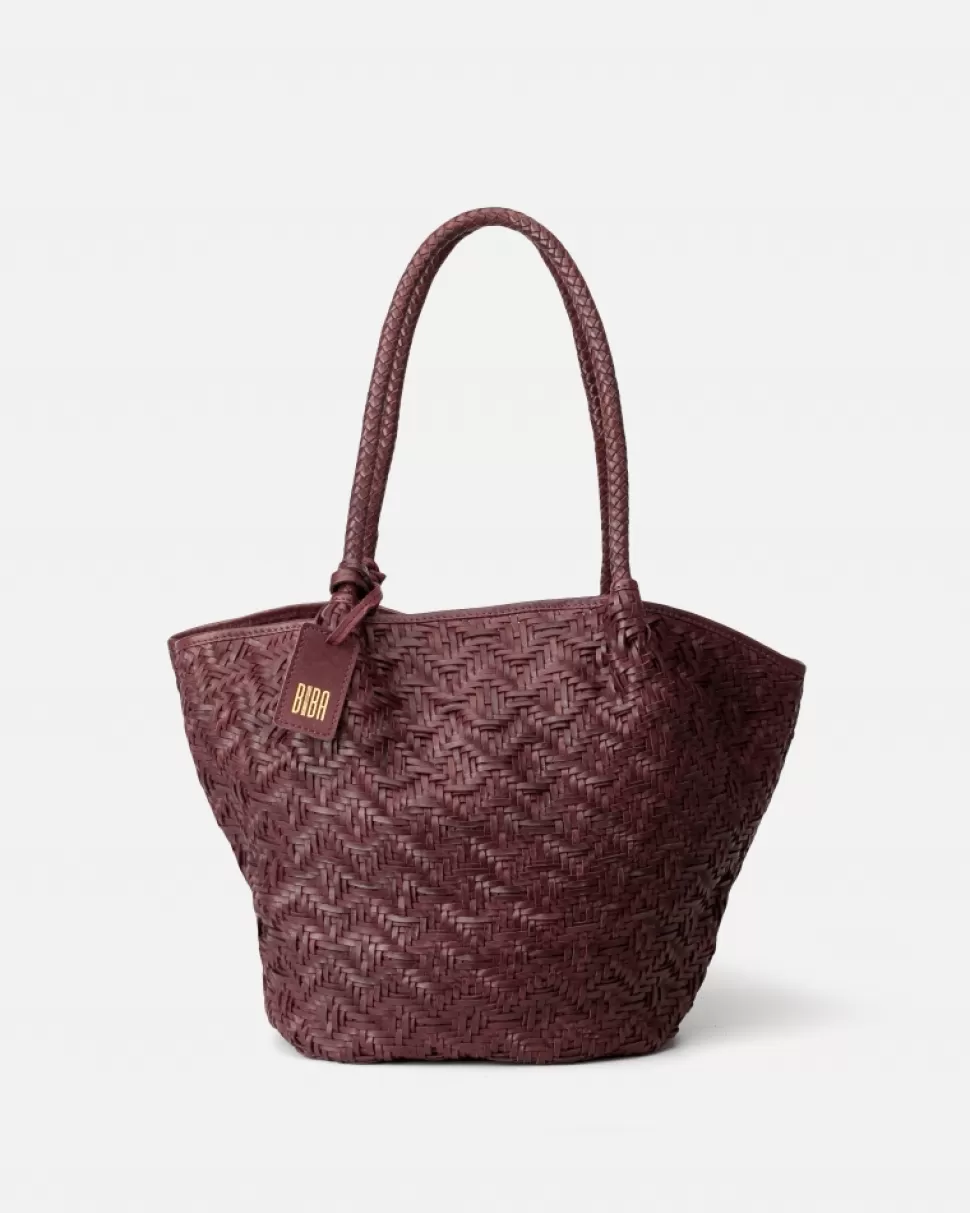 BIBA Leather Shoulder Bag Alloway Aubergine Cheap