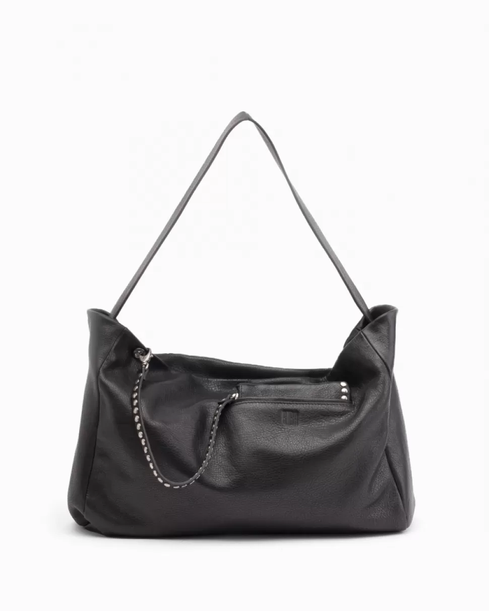 BIBA Leather Shoulder Bag Brewton Black Clearance