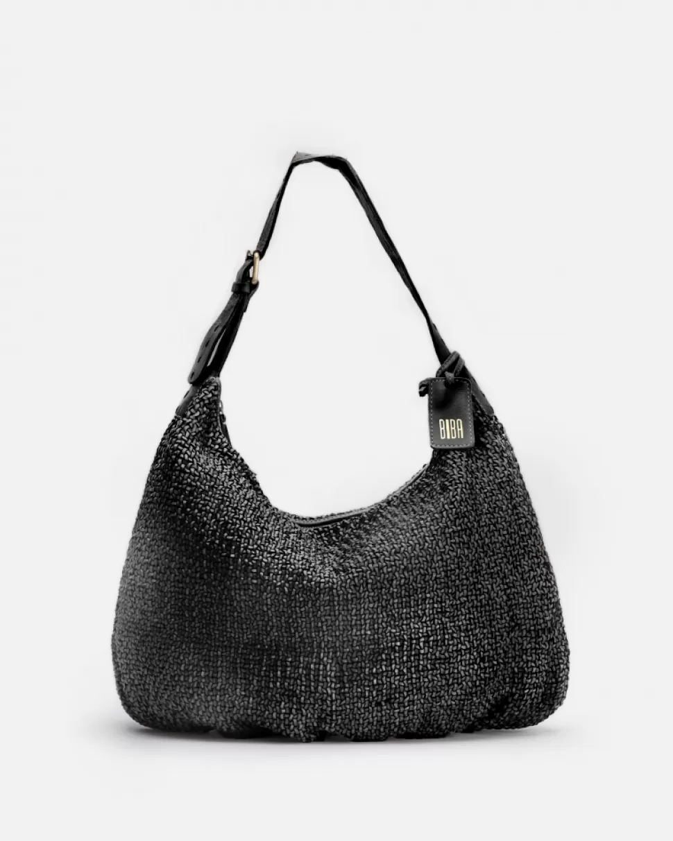 BIBA Leather Shoulder Bag Bristow Black Sale