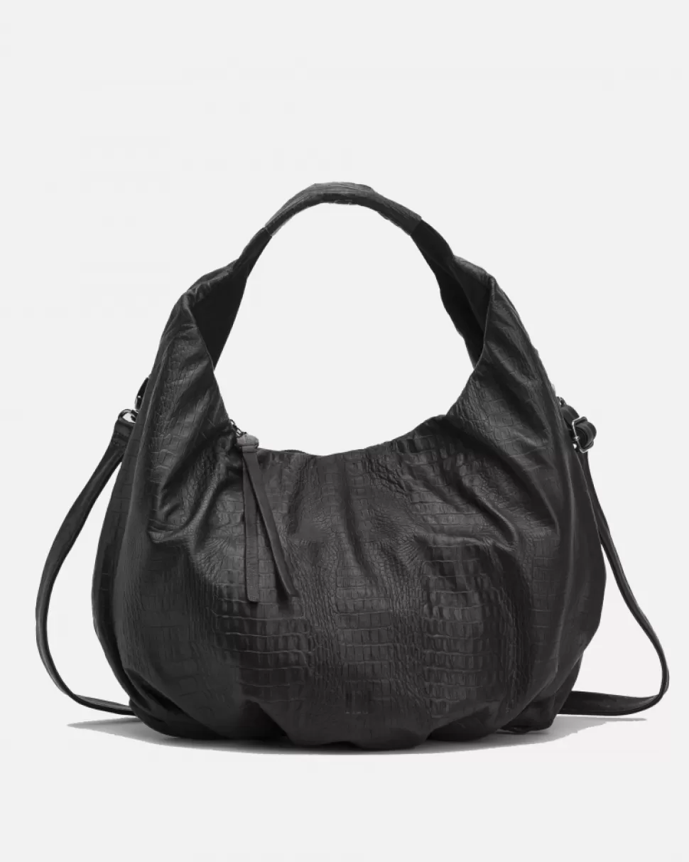 BIBA Leather Shoulder Bag Buxton Snake Black Best