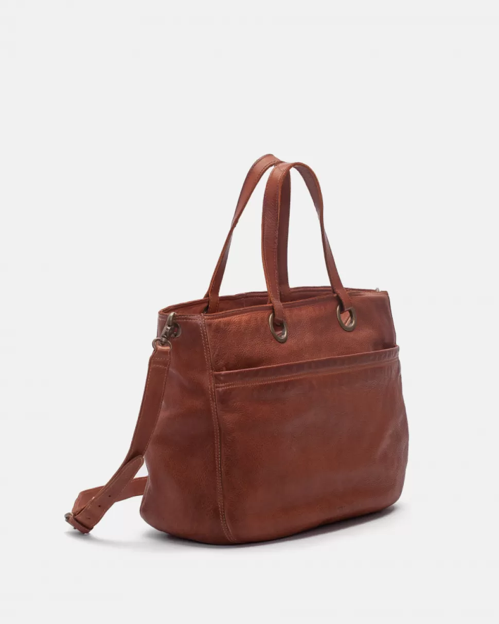 BIBA Leather Shoulder Bag Evans Tan Online