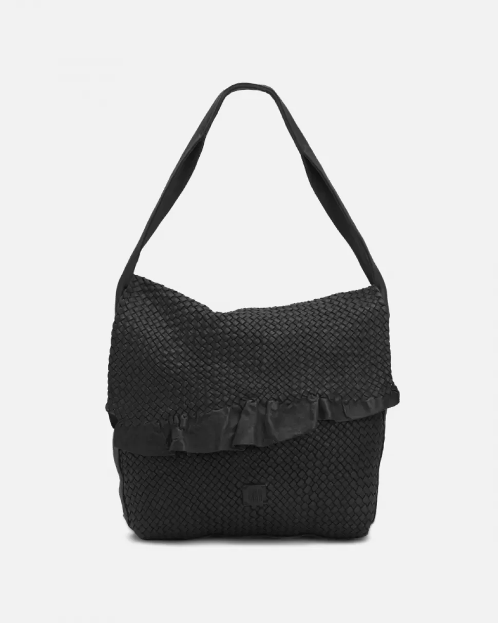 BIBA Leather Shoulder Bag Lawson Black Clearance