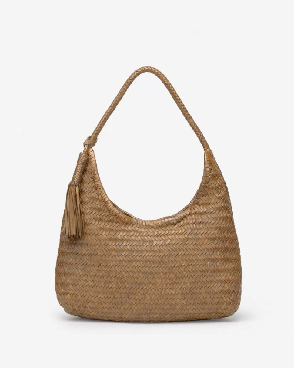 BIBA Leather Shoulder Bag Perkins Camel Flash Sale