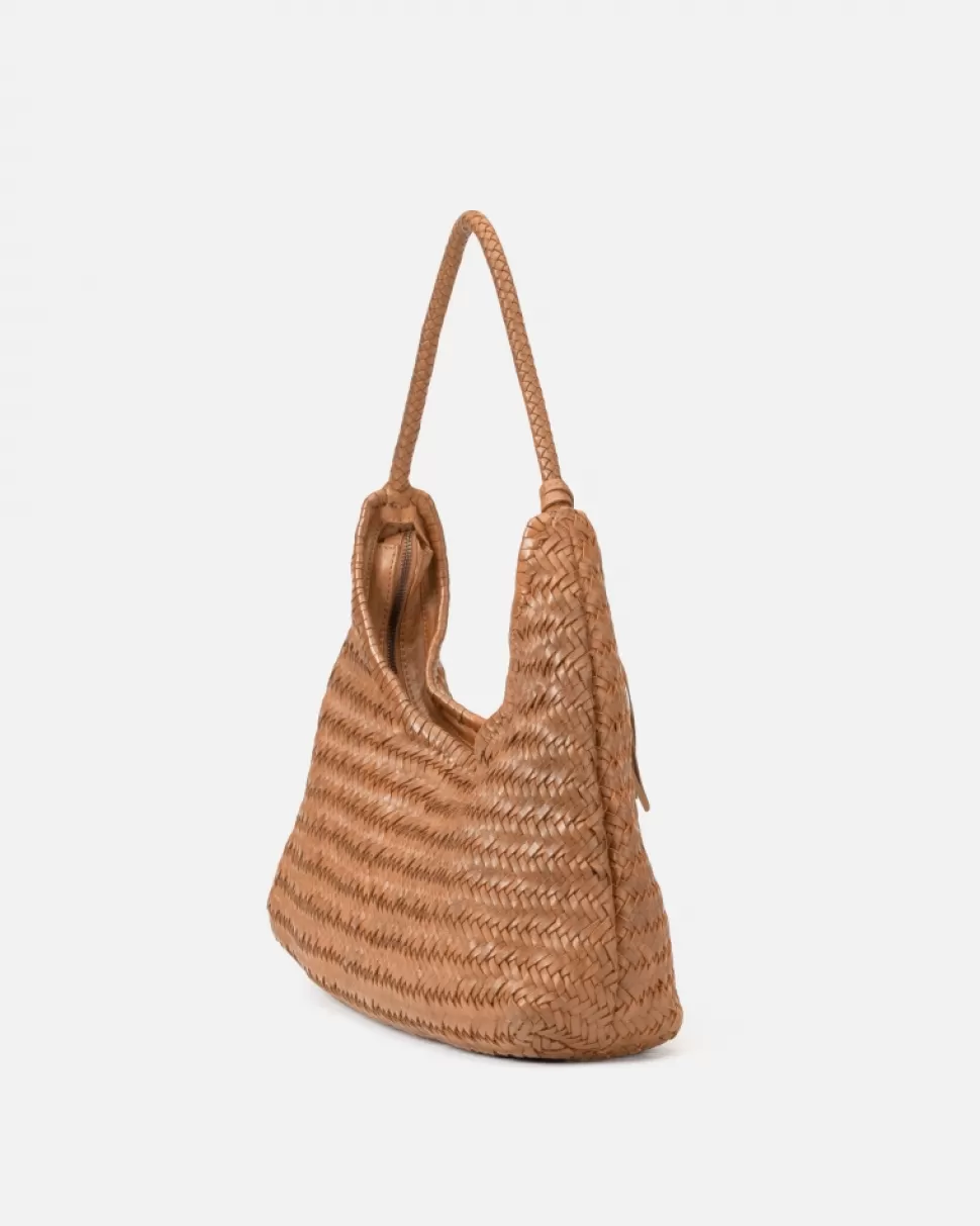 BIBA Leather Shoulder Bag Perkins Camel Flash Sale