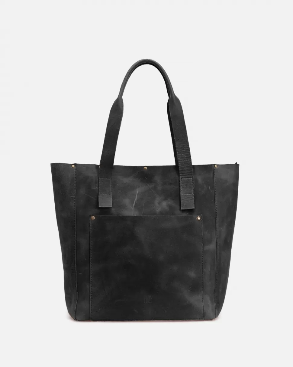 BIBA Leather Shoulder Bag Texas Black Store